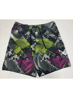 VTG Y2K Tony Hawk Skateboarding all-over print graphic swim trunks board shorts